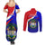 Belize Independence Day Couples Matching Summer Maxi Dress and Long Sleeve Button Shirts Coat Of Arms Curve Style - Wonder Print Shop