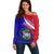 Belize Independence Day Off Shoulder Sweater Coat Of Arms Curve Style - Wonder Print Shop