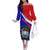 Belize Independence Day Off The Shoulder Long Sleeve Dress Coat Of Arms Curve Style - Wonder Print Shop