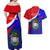 Personalised Belize Independence Day Couples Matching Off Shoulder Maxi Dress and Hawaiian Shirt Coat Of Arms Curve Style - Wonder Print Shop