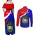 Personalised Belize Independence Day Couples Matching Off Shoulder Maxi Dress and Long Sleeve Button Shirts Coat Of Arms Curve Style - Wonder Print Shop