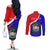 personalised-belize-independence-day-couples-matching-off-the-shoulder-long-sleeve-dress-and-long-sleeve-button-shirts-coat-of-arms-curve-style