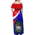 Personalised Belize Independence Day Off Shoulder Maxi Dress Coat Of Arms Curve Style - Wonder Print Shop