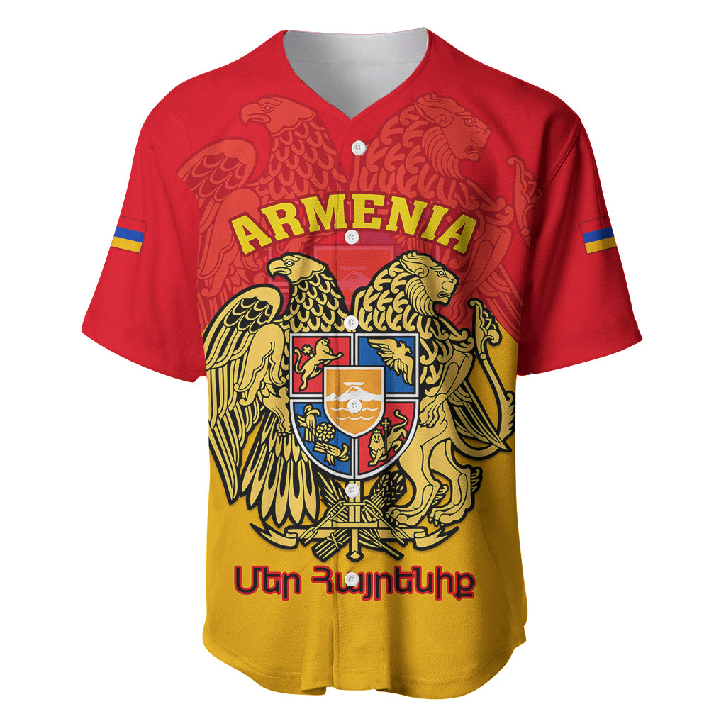 Armenia Independence Day Baseball Jersey Armenian Coat Of Arms 32st Anniversary - Wonder Print Shop