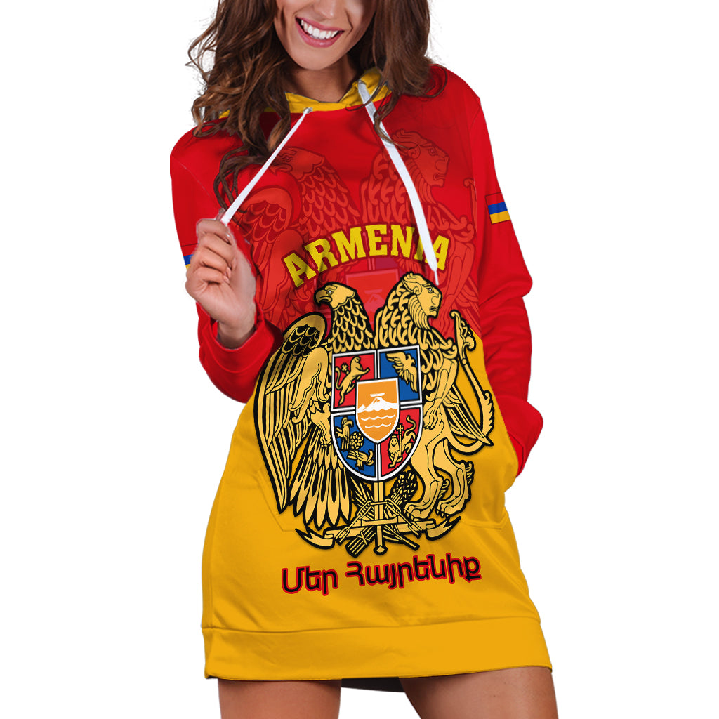 Armenia Independence Day Hoodie Dress Armenian Coat Of Arms 32st Anniversary - Wonder Print Shop