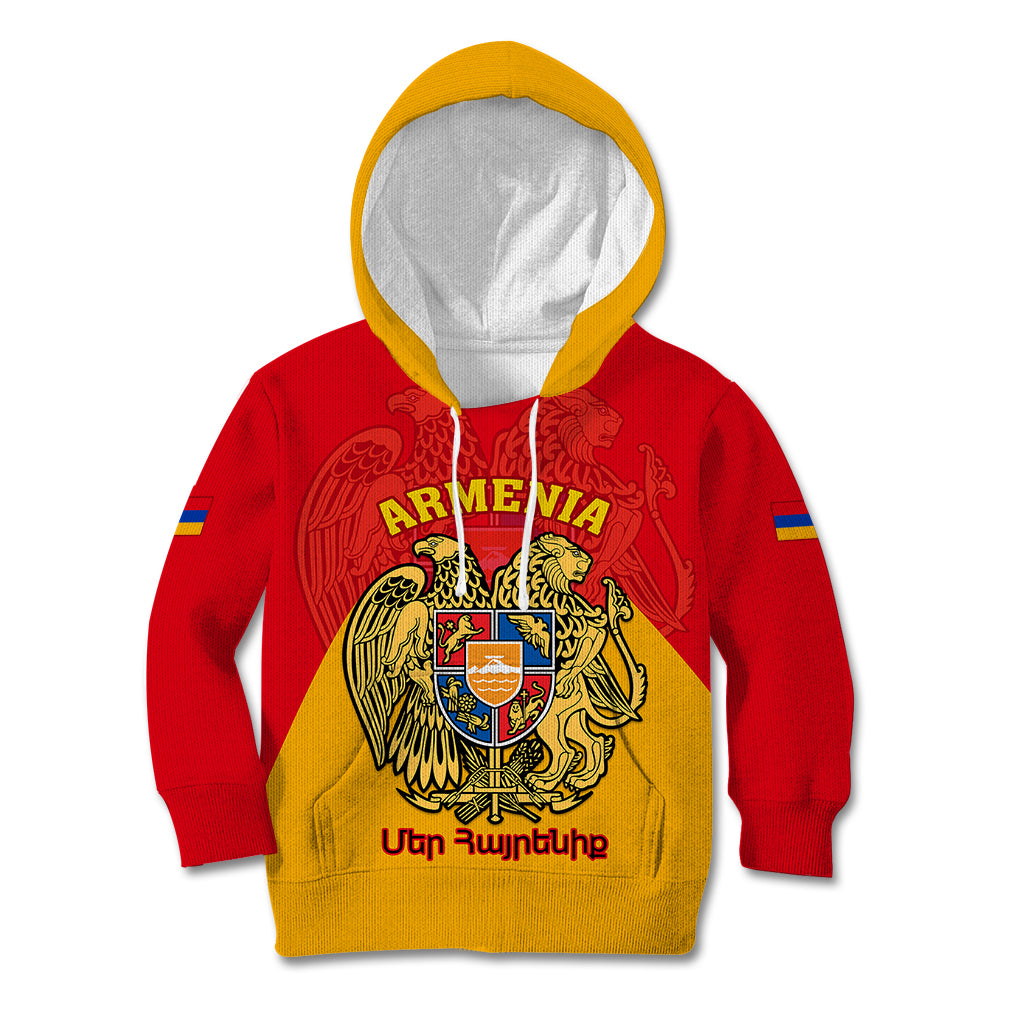 Armenia Independence Day Kid Hoodie Armenian Coat Of Arms 32st Anniversary - Wonder Print Shop