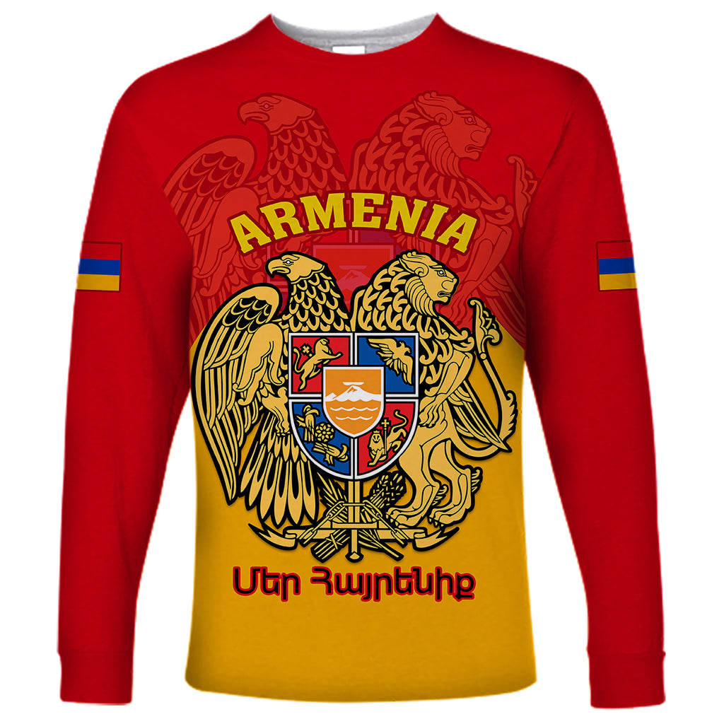 Armenia Independence Day Long Sleeve Shirt Armenian Coat Of Arms 32st Anniversary - Wonder Print Shop