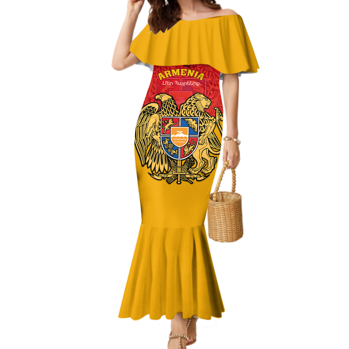 Armenia Independence Day Mermaid Dress Armenian Coat Of Arms 32st Anniversary - Wonder Print Shop