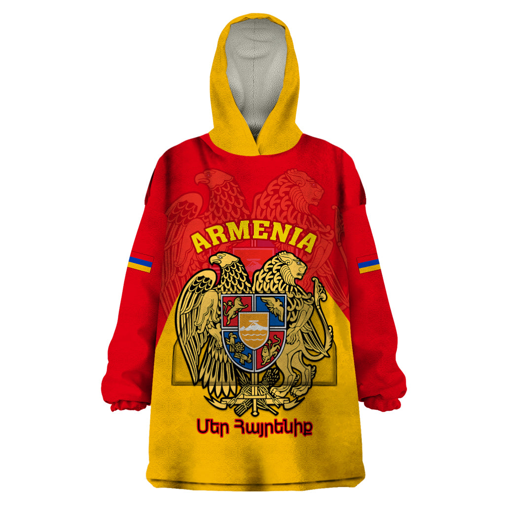 Armenia Independence Day Wearable Blanket Hoodie Armenian Coat Of Arms 32st Anniversary - Wonder Print Shop