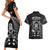 New Zealand Aotearoa Rugby Couples Matching Short Sleeve Bodycon Dress and Hawaiian Shirt NZ Tiki With Maori Fern World Cup Black Version - Wonder Print Shop