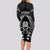 New Zealand Aotearoa Rugby Long Sleeve Bodycon Dress NZ Tiki With Maori Fern World Cup Black Version - Wonder Print Shop