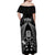 New Zealand Aotearoa Rugby Off Shoulder Maxi Dress NZ Tiki With Maori Fern World Cup Black Version - Wonder Print Shop