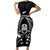 New Zealand Aotearoa Rugby Short Sleeve Bodycon Dress NZ Tiki With Maori Fern World Cup Black Version - Wonder Print Shop