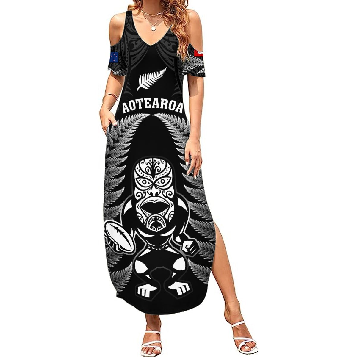 custom-new-zealand-aotearoa-rugby-summer-maxi-dress-nz-tiki-with-maori-fern-world-cup-black-version