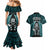 New Zealand Aotearoa Rugby Couples Matching Mermaid Dress and Hawaiian Shirt NZ Tiki With Maori Fern World Cup Turquoise Version - Wonder Print Shop