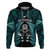 New Zealand Aotearoa Rugby Hoodie NZ Tiki With Maori Fern World Cup Turquoise Version - Wonder Print Shop