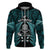 New Zealand Aotearoa Rugby Hoodie NZ Tiki With Maori Fern World Cup Turquoise Version - Wonder Print Shop