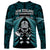 New Zealand Aotearoa Rugby Long Sleeve Shirt NZ Tiki With Maori Fern World Cup Turquoise Version - Wonder Print Shop