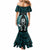 New Zealand Aotearoa Rugby Mermaid Dress NZ Tiki With Maori Fern World Cup Turquoise Version - Wonder Print Shop