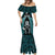 New Zealand Aotearoa Rugby Mermaid Dress NZ Tiki With Maori Fern World Cup Turquoise Version - Wonder Print Shop