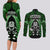 New Zealand Aotearoa Rugby Couples Matching Long Sleeve Bodycon Dress and Long Sleeve Button Shirts NZ Tiki With Maori Fern World Cup Green Version - Wonder Print Shop