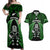 New Zealand Aotearoa Rugby Couples Matching Off Shoulder Maxi Dress and Hawaiian Shirt NZ Tiki With Maori Fern World Cup Green Version - Wonder Print Shop