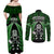 New Zealand Aotearoa Rugby Couples Matching Off Shoulder Maxi Dress and Long Sleeve Button Shirts NZ Tiki With Maori Fern World Cup Green Version - Wonder Print Shop