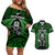 New Zealand Aotearoa Rugby Couples Matching Off Shoulder Short Dress and Hawaiian Shirt NZ Tiki With Maori Fern World Cup Green Version - Wonder Print Shop