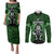 New Zealand Aotearoa Rugby Couples Matching Puletasi Dress and Long Sleeve Button Shirts NZ Tiki With Maori Fern World Cup Green Version - Wonder Print Shop