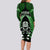 New Zealand Aotearoa Rugby Long Sleeve Bodycon Dress NZ Tiki With Maori Fern World Cup Green Version - Wonder Print Shop