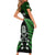 New Zealand Aotearoa Rugby Short Sleeve Bodycon Dress NZ Tiki With Maori Fern World Cup Green Version - Wonder Print Shop