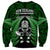 New Zealand Aotearoa Rugby Sweatshirt NZ Tiki With Maori Fern World Cup Green Version - Wonder Print Shop