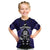 New Zealand Aotearoa Rugby Kid T Shirt NZ Tiki With Maori Fern World Cup Blue Version - Wonder Print Shop