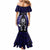 New Zealand Aotearoa Rugby Mermaid Dress NZ Tiki With Maori Fern World Cup Blue Version - Wonder Print Shop