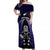 New Zealand Aotearoa Rugby Off Shoulder Maxi Dress NZ Tiki With Maori Fern World Cup Blue Version - Wonder Print Shop