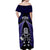 New Zealand Aotearoa Rugby Off Shoulder Maxi Dress NZ Tiki With Maori Fern World Cup Blue Version - Wonder Print Shop