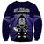 New Zealand Aotearoa Rugby Sweatshirt NZ Tiki With Maori Fern World Cup Blue Version - Wonder Print Shop