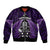 New Zealand Aotearoa Rugby Bomber Jacket NZ Tiki With Maori Fern World Cup Purple Version - Wonder Print Shop