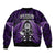 New Zealand Aotearoa Rugby Bomber Jacket NZ Tiki With Maori Fern World Cup Purple Version - Wonder Print Shop