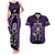 New Zealand Aotearoa Rugby Couples Matching Tank Maxi Dress and Hawaiian Shirt NZ Tiki With Maori Fern World Cup Purple Version - Wonder Print Shop