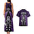 New Zealand Aotearoa Rugby Couples Matching Tank Maxi Dress and Hawaiian Shirt NZ Tiki With Maori Fern World Cup Purple Version - Wonder Print Shop