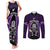 New Zealand Aotearoa Rugby Couples Matching Tank Maxi Dress and Long Sleeve Button Shirts NZ Tiki With Maori Fern World Cup Purple Version - Wonder Print Shop