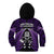 New Zealand Aotearoa Rugby Kid Hoodie NZ Tiki With Maori Fern World Cup Purple Version - Wonder Print Shop