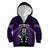 New Zealand Aotearoa Rugby Kid Hoodie NZ Tiki With Maori Fern World Cup Purple Version - Wonder Print Shop