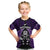 New Zealand Aotearoa Rugby Kid T Shirt NZ Tiki With Maori Fern World Cup Purple Version - Wonder Print Shop