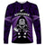 New Zealand Aotearoa Rugby Long Sleeve Shirt NZ Tiki With Maori Fern World Cup Purple Version - Wonder Print Shop