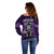 New Zealand Aotearoa Rugby Off Shoulder Sweater NZ Tiki With Maori Fern World Cup Purple Version - Wonder Print Shop