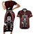 New Zealand Aotearoa Rugby Couples Matching Short Sleeve Bodycon Dress and Hawaiian Shirt NZ Tiki With Maori Fern World Cup Red Version - Wonder Print Shop