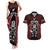 New Zealand Aotearoa Rugby Couples Matching Tank Maxi Dress and Hawaiian Shirt NZ Tiki With Maori Fern World Cup Red Version - Wonder Print Shop