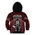 New Zealand Aotearoa Rugby Kid Hoodie NZ Tiki With Maori Fern World Cup Red Version - Wonder Print Shop